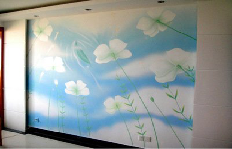 镇平画墙绘怎么画好白云的蓬松感？