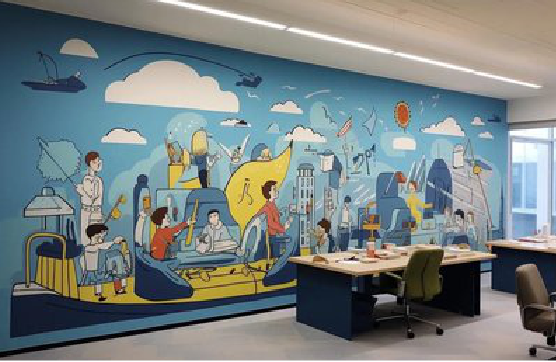 镇平办公室墙绘的特点。