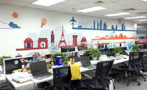 镇平教你设计办公室墙绘的方法。