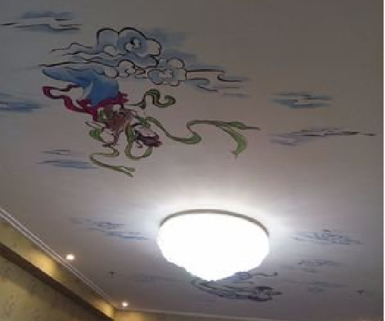 镇平如何快速绘制天花板上的手绘墙?