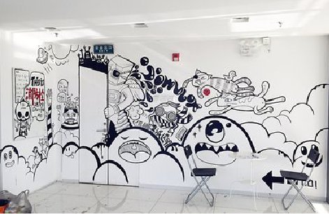 镇平手绘墙并非传统涂鸦。